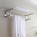 Stainless Steel Double Towel Bar 23 Inch With 5 Hooks ,Bathroom Shelves, Towel Holders Bath ,Towel Rack, Bathroom Shelves