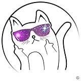 MsMr Phone Holder Mount with Clip Fuck It Cat Expanding Stand and Grip for Smartphones and Tablets (White)