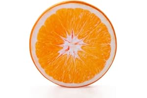 HYSEAS Round Throw Pillows 14 Inch Orange, 3D Print Decorative Plush Funny Fruit Stuffed Cushions Toy Seat Pad for Couch, Chair, Floor, Sofa