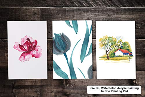 Bellofy Painting Paper Pad - 25 Sheets - Acrylic Oil Watercolor Cold Pressed Rough Finish Paper for Painting - 9 x 12 inches, 246 lB / 400 GSM