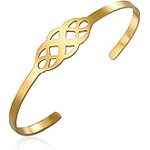 VASSAGO Celtic Knot Bracelet Stainless Steel Infinity Love Knot Bangle Good Luck Irish Cuff Friendship Bracelet Jewelry Gifts for Women