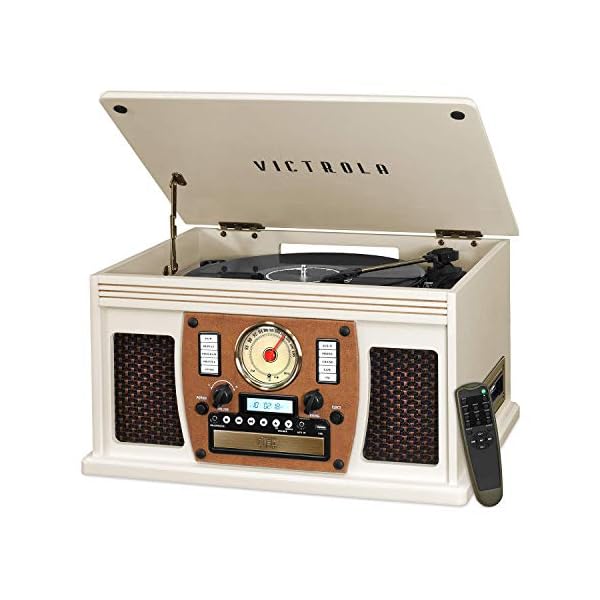 Victrola 8 En 1 Tocadiscos 3 Veloc. Bluetooth Usb Cd Remoto