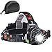 LP014 Ultra Bright Headlamp Flashlight,3 Modes High Lumen IPX4 Waterproof Zoomable with18650 USB Rechargeable,Cree Led Head Light for Hiking Camping Hunting (Dark)