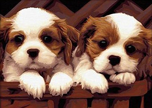 Greek Art Paintworks Paint Color By Number,Puppies Cute Friends,16-Inch by 20-Inch