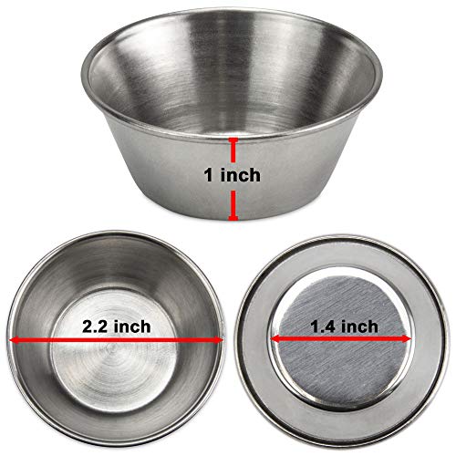 3 Pack+Stainless+Steel+Sauce+Cups