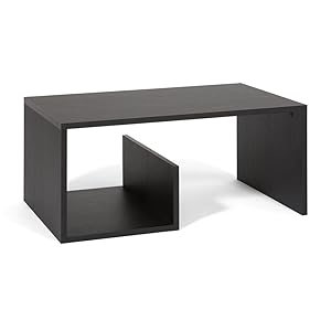 Mobili Fiver, Snake Tavolino da Salotto, Frassino Nero, Legno, 80 x 50 x 35 cm