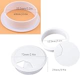Lanjue 4Pcs Desk Grommet 60mm White Cable Hole Cover Plastic PC Office view 5