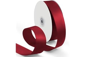 HimBen 1-1/2 Inch 100 Yards Satin Ribbon Wine Red, Solid Color Fabric Ribbon for Gift Wrapping, Wedding, Polyester Gift Ribbon for Birthday Party Decoration, Craft, Hair, Floral, Sewing