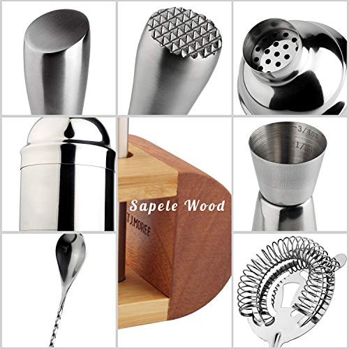 Cocktail-Shaker Barkeeper-Set mit Ständer, 11-teiliges Bar-Werkzeug-Set Cocktail-Set Perfektes Barkeeper-Set für zu… – Bild 6