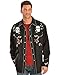 Scully Skull and Roses Embroidered Snap Front Shirt P771 BLK **, Black, XX-Large