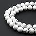 BRCbeads Natural White Howlite Gemstone Round Loose Beads 4mm Approxi 15.5 inch 88pcs 1 Strand per Bag for Jewelry Making