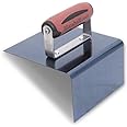 MARSHALLTOWN Blue Steel Step Tool, Nose Tool, 6 x 6 x 3 Inch Blade Size, 1/2 Inch Radius, 90-Degree Angle, Resilient DuraSoft Handle, Prevent Cracking in Concrete, 175BD
