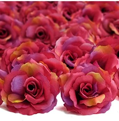 Freshheart 20pcs Artificial Big Rose Flower Heads Gradient Red Wedding HS8-19