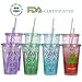 Dakoufish 12 Piece 10 Inch Reusable Plastic Thick Drinking Straws BPA Free Mason Jar Straws Transparent Small Stripe (10inch, Mix 12color)
