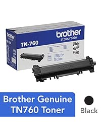 Cartucho de tóner de alto rendimiento original de Brother TN760, tóner negro de repuesto, rendimiento de páginas de hasta 3.000 páginas, cartucho de reposición de  Dash