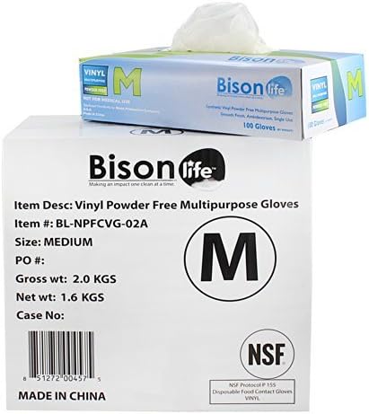 Food Handling NSF Multi Purpose Disposable Vinyl Gloves (Medium - 400/box)