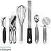 Vremi 15 Piece Kitchen Gadgets Set - 5 pc Cooking Utensils 4 pc Measuring Cups with Whisk Can Opener Pizza Cutter Cheese Grater Ice Cream Scoop Veggie Peeler - Small Prep Tools for Camping or Travel