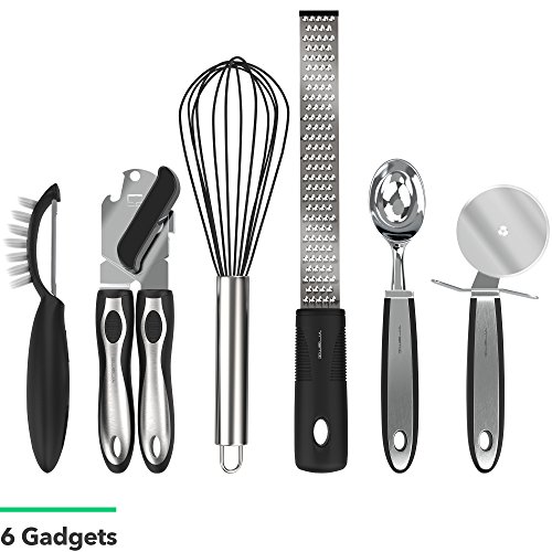 Vremi 15 Piece Kitchen Gadgets Set - 5 pc Cooking Utensils 4 pc Measuring Cups with Whisk Can Opener Pizza Cutter Cheese… 3 Vremi 15 Piece Kitchen Gadgets Set - 5 pc Cooking Utensils 4 pc Measuring Cups with Whisk Can Opener Pizza Cutter Cheese… - Image 4