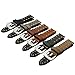 ZLIMSN Thick Genuine Leather Brown Black Watch Band Strap Stainless Steel Buckle 20 mm 22mm 24mm 26mm