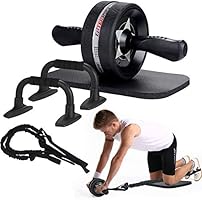 EnterSports Ab Roller Wheel, 6-in-1 Ab Roller Kit with Knee Pad, Resistance Bands, Pad Push Up Bars Handles Grips ,...
