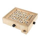 Labyrinth Wooden Maze Game with Two Steel