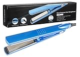 Hair Straightener by anmao Professional 450°F Nano Hair Iron Straightener Titanium 30 Second Heat up Hair Straightener Iron LED Display Hair Iron Straightener Blue