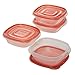 Rubbermaid TakeAlongs Sandwich Food Storage Containers, 2.9 Cup, Tint Chili, 4 Count