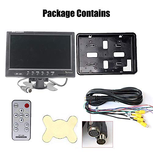 Vanxse 9" TFT LCD Car Rearview Quad Split Monitor,Remote Control, 4 Channels 4-Pin Aviation Video Inputs - 12V-24V 800X480HD Screen for Car Backup Camera System & Home Security Surveillance - Thumbnail 5