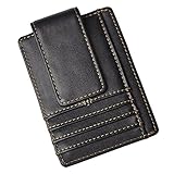 Le'aokuu Genuine Leather Magnet Money Clip Credit