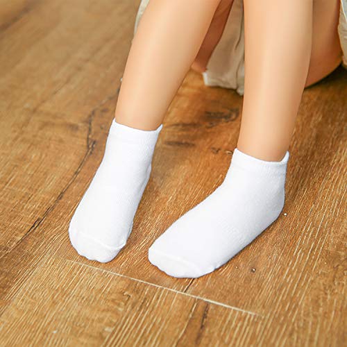 Dicry Boys Girls Ankle Socks Grips Baby Toddler Kids Non Slip Anti Skid 6 Pairs, Black White Grey, 12-36 Months (Size 4-8)
