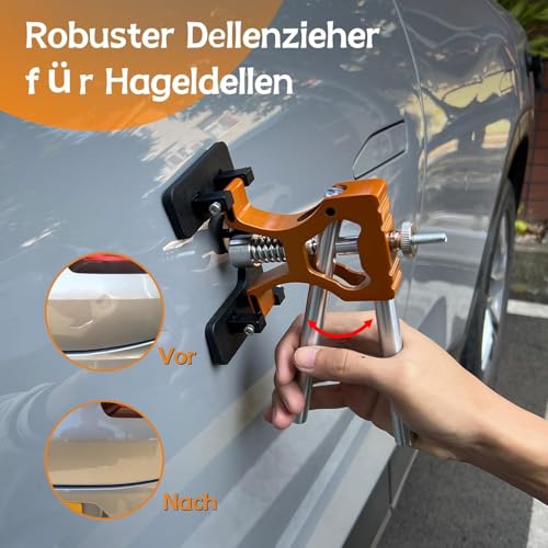 PDR Car Dent Repair Kit, Paint-Free Dent Removal Tool Set, Toothpuller, Suction Cup and Tool for Body, Ideal for Medium and Small Dents, Hail Damage and Dents