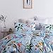 Leadtimes Blue Floral Duvet Cover Twin Kids Boho Duvet Comforter Cover Soft Girls Bedding Set (Blue, Twin)