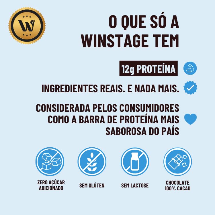 Barra Proteica Natural Caixa Mista Winstage (cx. 12 Unid)