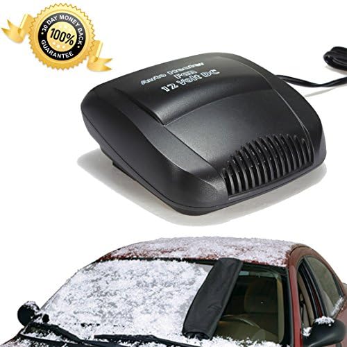 CarWorks High Power 500 BTU 12 V Dash Mounted Heater And Defroster With Free Windshield Snow Guard For Easy Snow Removal Winter Special