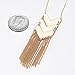 HUIMEI Chevron Three V Shaped Long Chain Pendant Necklace with Tassel