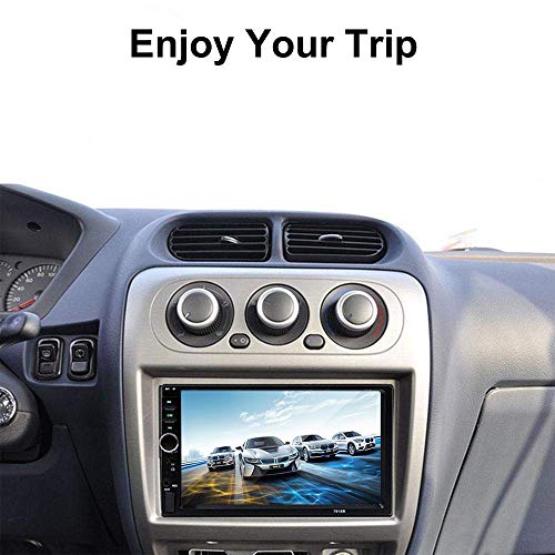 Aigoss Car Stereo Bluetooth MP5 Video Digital Player 7" Touch Screen 2 Din Car Radio Wireless Remote Control Hands Free Multimedia with Rear-View Camera, Support Backup/TF/FM/AUX/USB