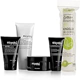 Kyoku for Men Delon Cotton Skincare Bundle | Includes Daily Facial Cleanser 6.8 oz, Facial Moisturizer 1.7 oz, Lava Mask 10 oz, Oil Control Lotion 1.7 oz | BONUS Delon Cotton Rounds 100 Count
