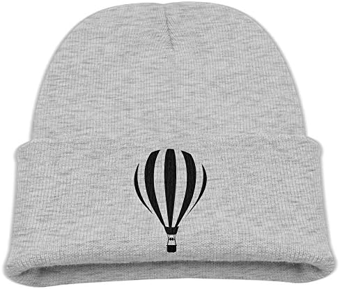 POINIU Zebra Stripes Hot Air Balloon Kid Cuff toboggan Kniting Beanies Hats Wood Caps For Boys Girls Funny Unisex Children Winter Hat