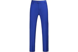 UNINUKOO Mens Dress Pants Slim Fit Solid Color Skinny Trousers Classic Business Casual Wedding Suit Pants