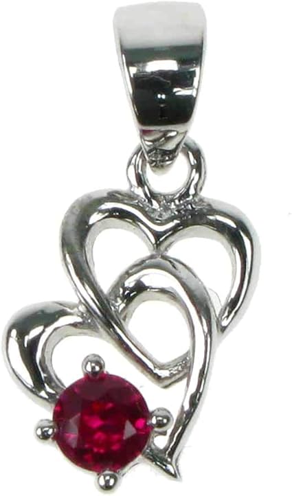 Mini-Anhänger mit Doppelherz, 925er Sterlingsilber, mit 45,7 cm langer