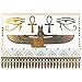 COKOHAPPY 5 Sheets Metallic Temporary Tattoo Egyptian Cleopatra Ankh Cross Eye of Horus Gold Silver Shine Beach Armband