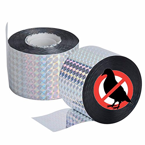 PestExpel® 4 Roll Pack Humane Bird, Animal and Vermin Repellent Double-sided Reflective Detterent Scare Tape for Home, Garden and Farm,50cm x 180metre (590 feet)