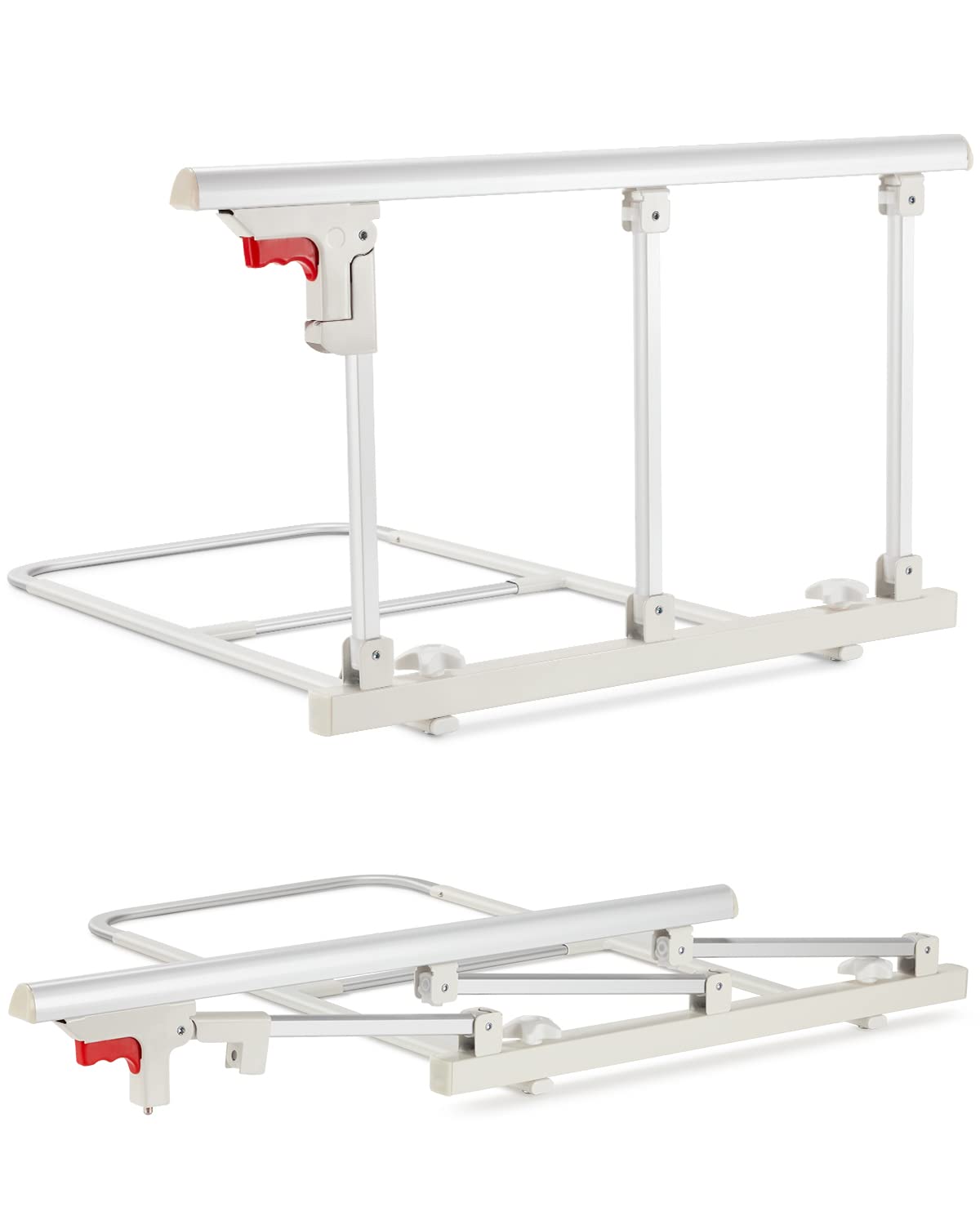 OasisSpace Bed Safety Rail - Folding Bed Rail for Elderly Adults, Bed Guards for Seniors, Bed Assist Handle for Preventing Falling, Fit King, Queen, Full, Twin, 28.5x16