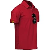V VALANCH Mens Polo Shirts Short Sleeve Moisture Wicking Golf Polo Athletic Collared Shirt Tennis T-Shirt Tops