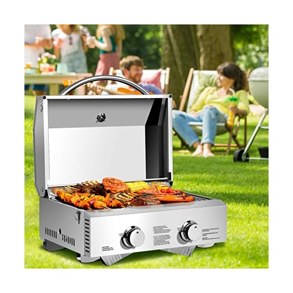 Giantex-Propane-Tabletop-Gas-Grill-Stainless-Steel-Two-Burner-BBQ-with-Foldable-Leg-20000-BTU-Perfect-for-Camping-Picnics-or-Any-Outdoor-Use-22-x-18-x-15-Silver
