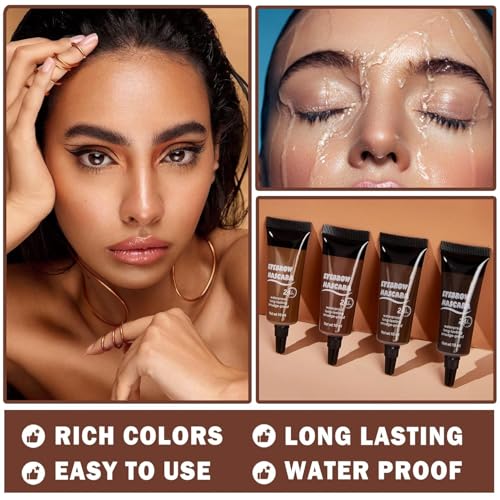 Gel de Cejas Perfectas, Maquillaje para Cejas Duración 24h, Mascara Tinte Fijador para Cejas, Professional Makeup con Pincel y Cepillo Cejas (3#)