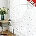 jinchan Sheer Curtains Floral Embroidered for Living Room Yellow Girls Room Rod Pocket Natural Style Window 1 Pair 84 inch