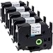 LK Label Replace for TZ Tape 18mm 0.7 in Laminated White Label Tape TZe 241 Work with Brother Ptouch PTD400 PTD600 PTD400AD PTP710BT, TZ241 3/4 Inch Black on White, 5-Pack