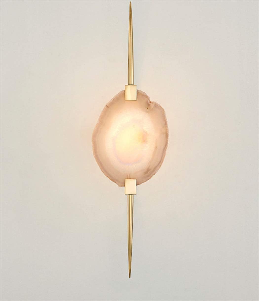 LED Wall Lamp, Wall Sconce Decorative Wall Lamp Wall Lighting, Pure Copper Agate Living Room Led Hotel Room Night Decoration Wall Art Decoration Lighting,B