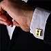 U7 Men's 18K Gold Plated Initial Cufflinks (Letter H)